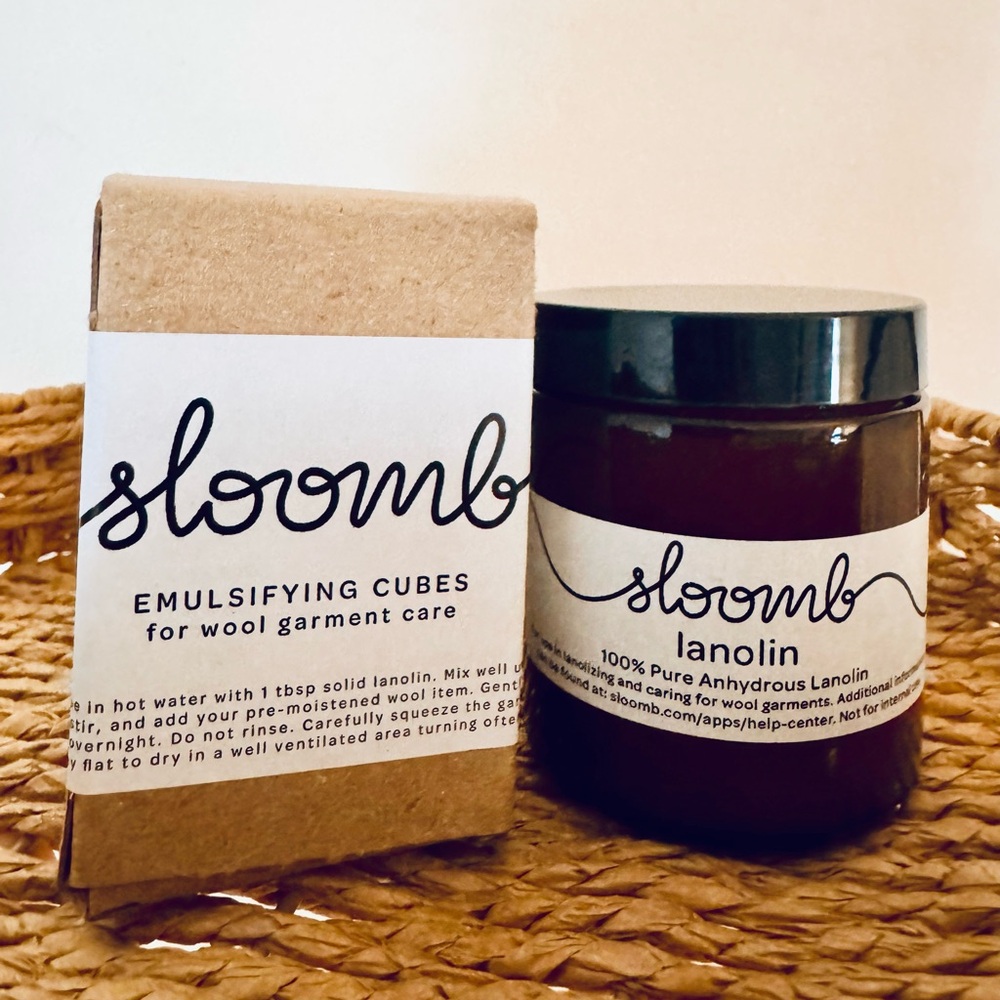 Brand New Sloomb Wool Care Set - Lanolin + Emulsifying Cubes + Care Card
